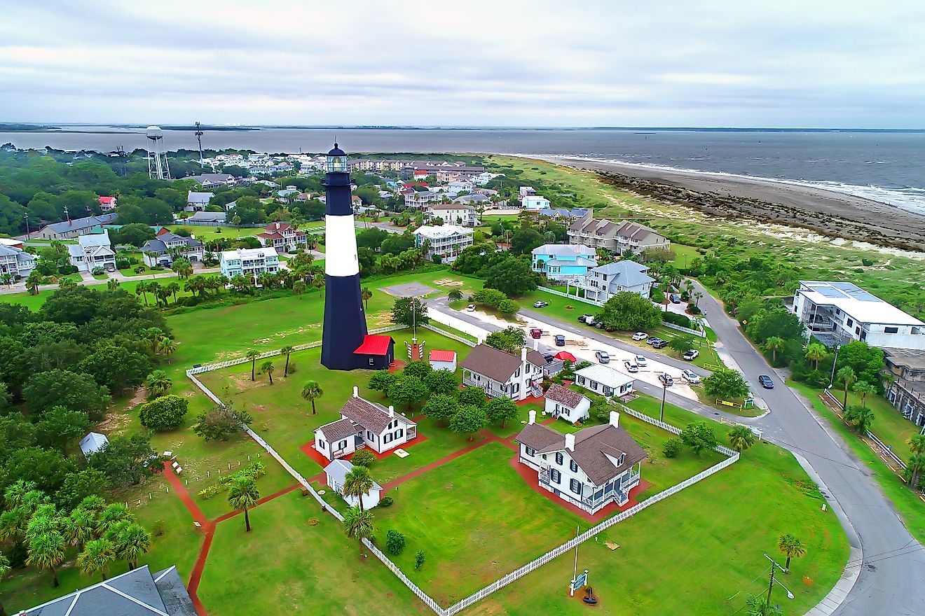 Aerial view of Tybee Island, Georgia. Image credit: Dennis MacDonald / Shutterstock.com.