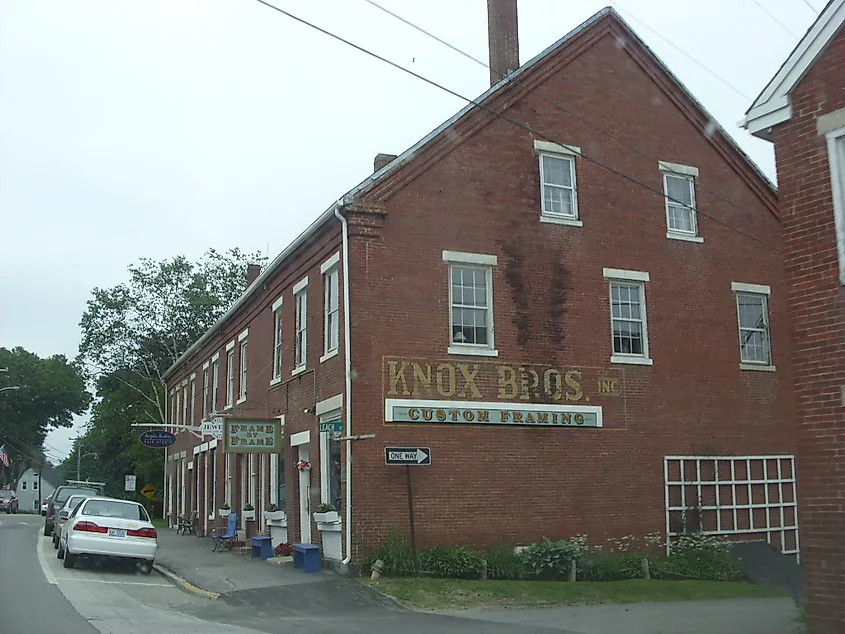Historic housing block in Searsport, Maine.