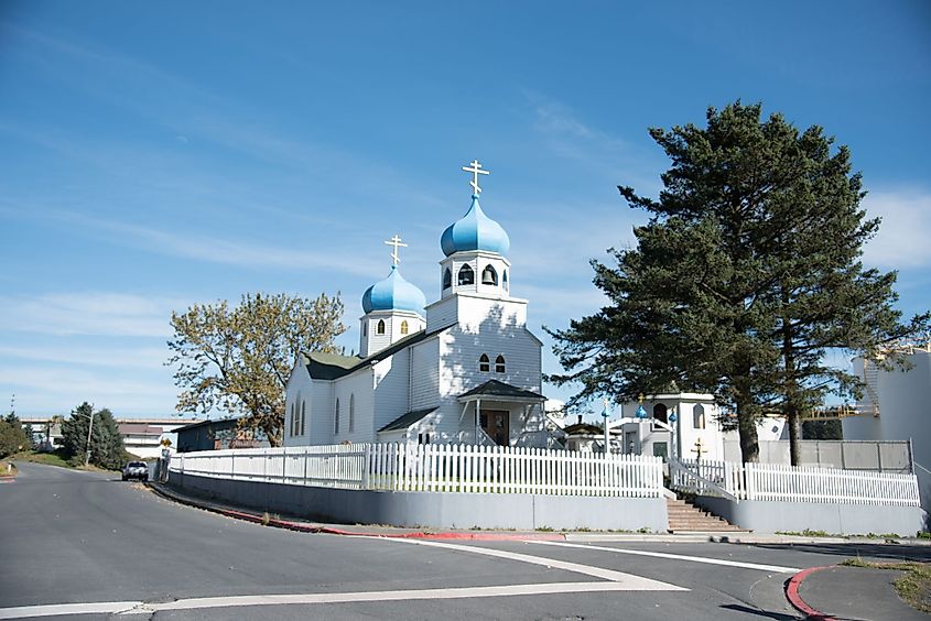 Holy Resurrection Russian Orthodox Church in Kodiak Island, Alaska.