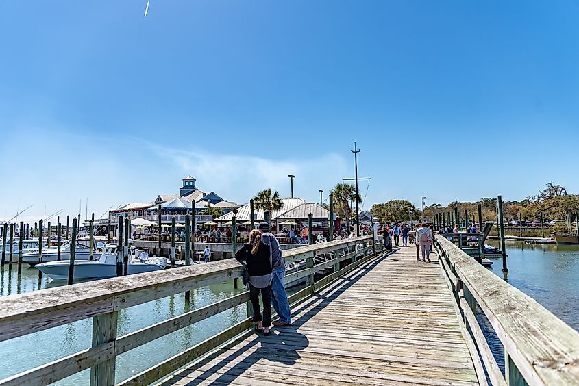 The beautiful waterfront area in Murrells Inlet, South Carolina. 